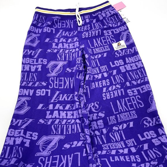Los Angeles Lakers NBA Basketball Size-M or XL Purple Drawstring Sweatpants-NWT - Picture 2 of 5